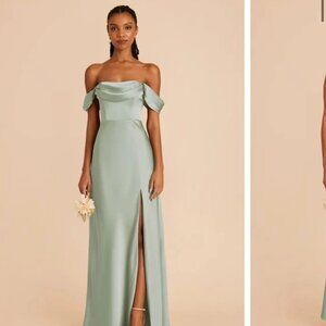 Birdy Grey Mia Matte Satin Sage bridesmaid dress